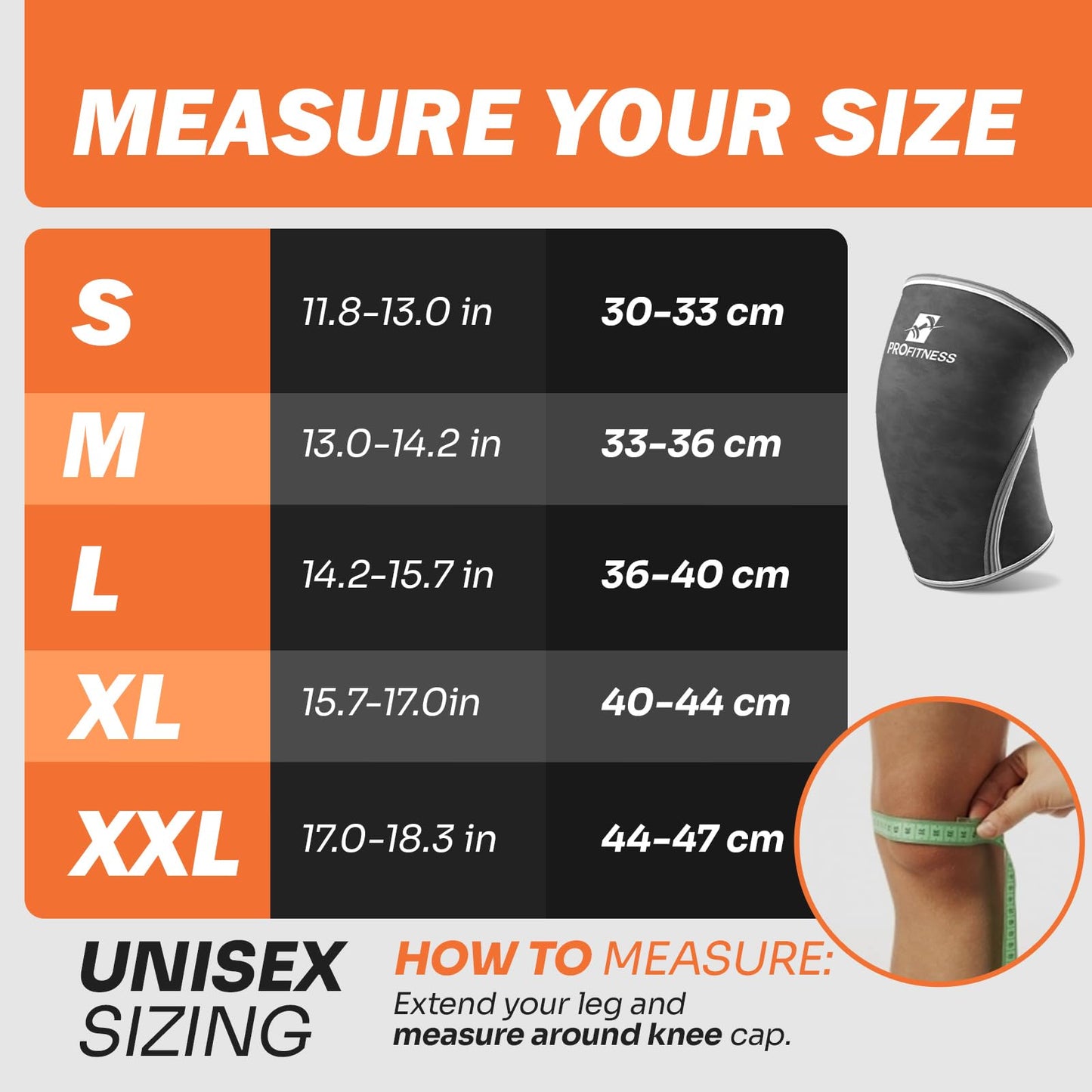 ProFitness Knee Sleeve Weightlifting - Knee Brace for Men Workout Support for Working belt weightlifting Out, belt for weightlifting Squats, Weight Lifting, Functional Fitness (Black/Black, Medium)
