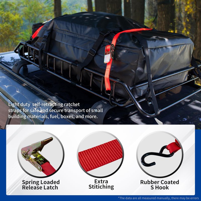 PINGDIR roof Rack Basket Rooftop Cargo Carrier 46"*36" ，Cargo Net with Attachment Hooks,