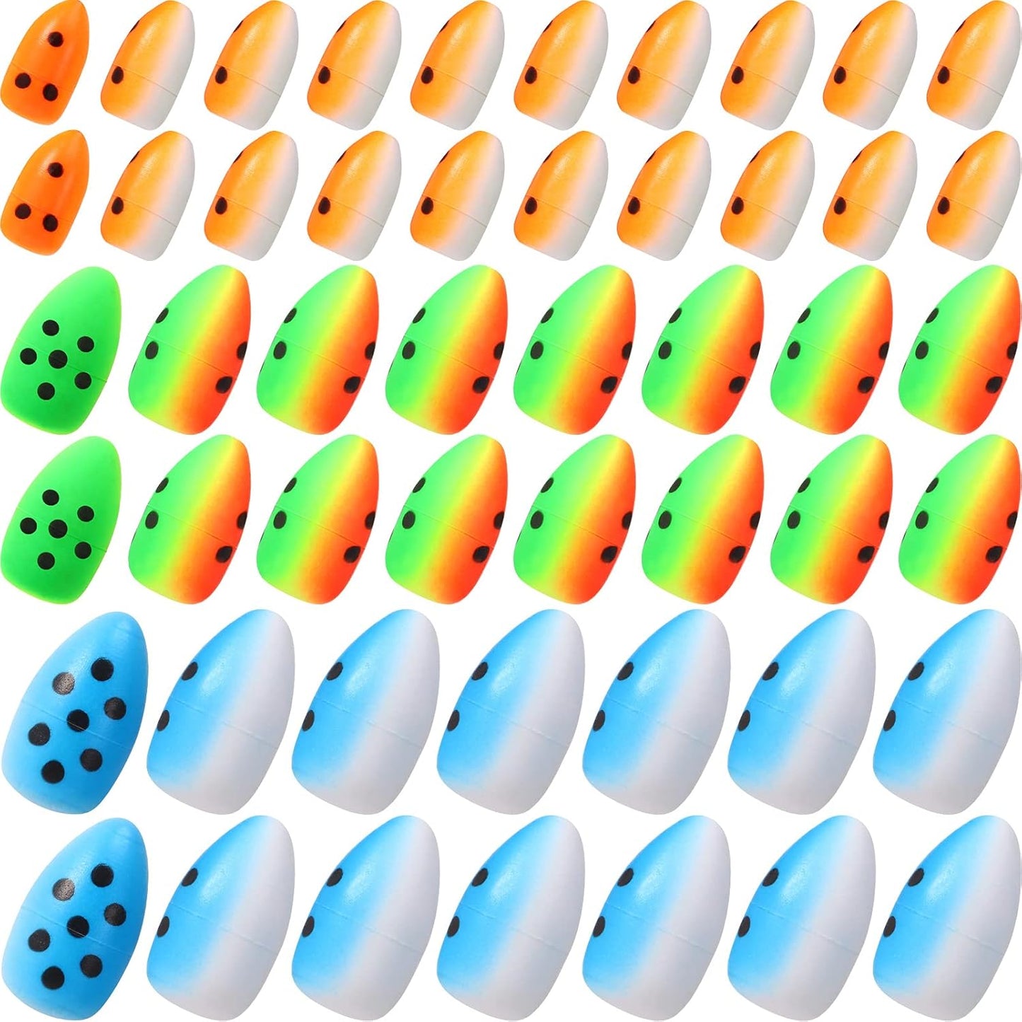 Skylety Foam Floats - 60 Pieces Snell Fishing Rig Indicators for Trout, Catfish & Walleye