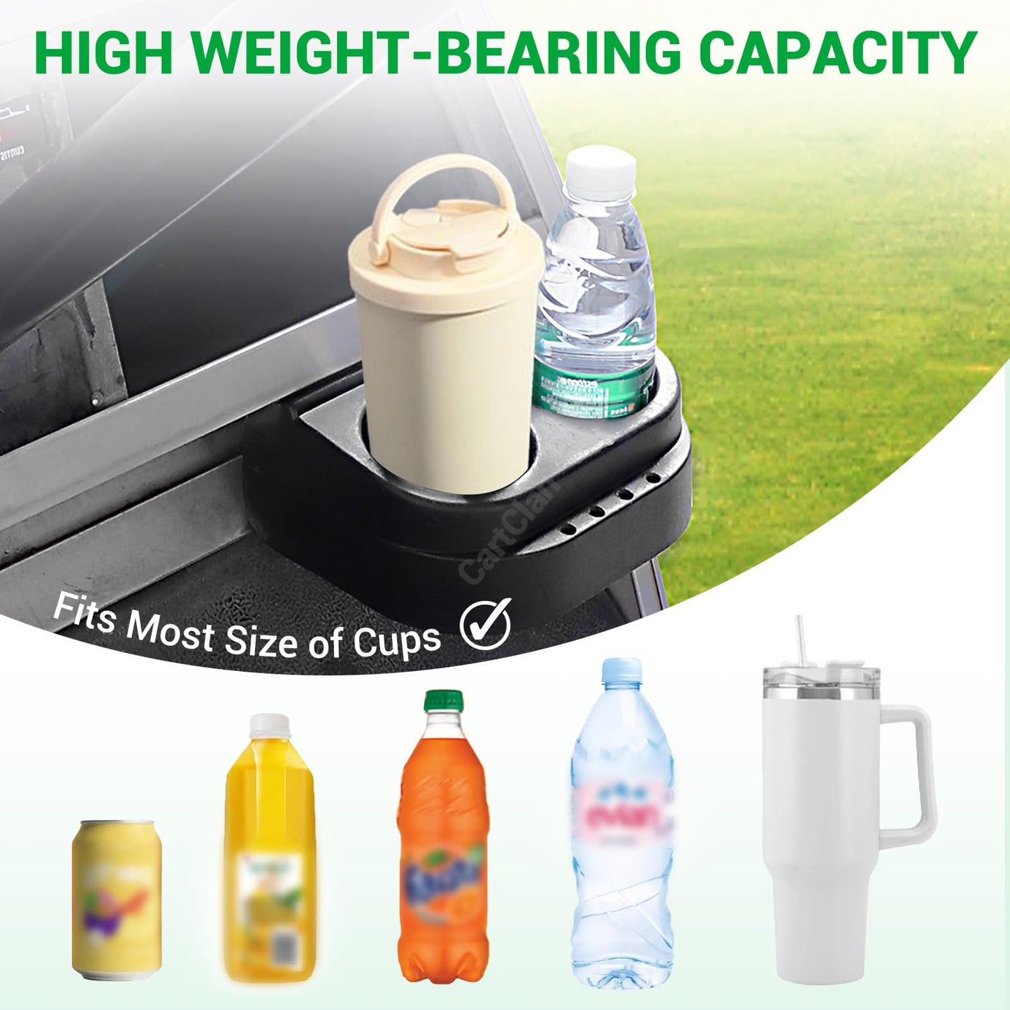 CartClan Club Car DS Cup Holder Kit Dual for 1993-Up Golf Cart OEM# 1016811 101708301-2 Packs