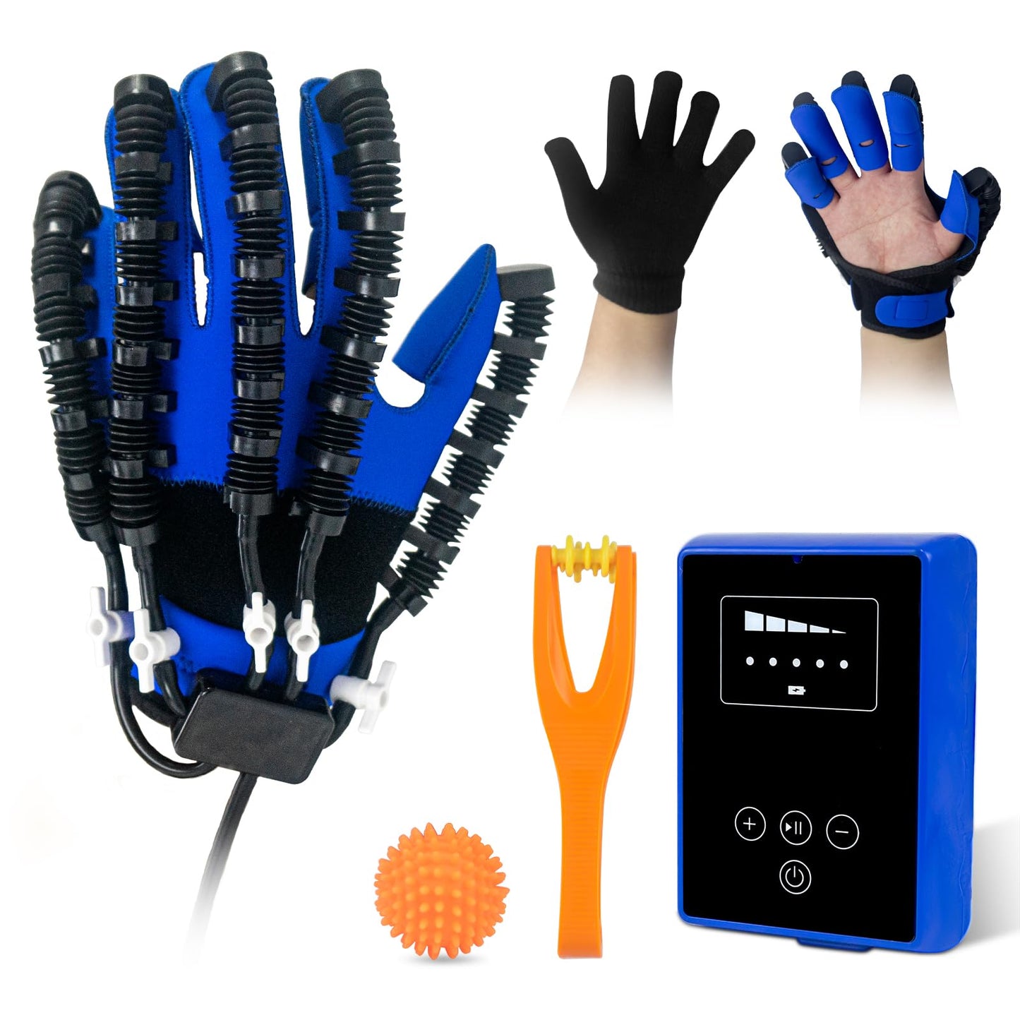 Hand Rehabilitation Equipment, Therapy Gloves for Stroke Hand Recovery Device, Robotic Rehab Glove for Finger Training, Adjustable Strength Hands Exerciser