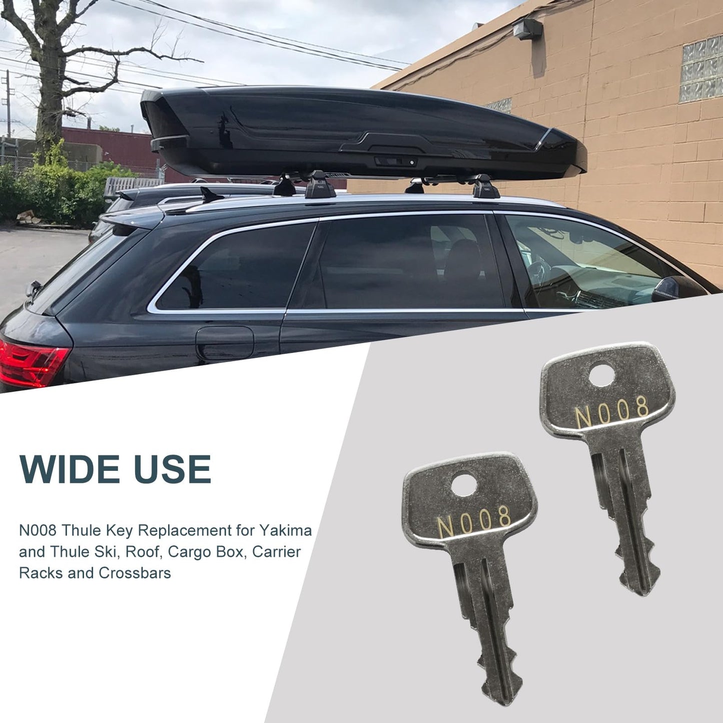N008 Series Frame Key,Roof Rack Replacement Key,Replacement Keys for Thule Ski, Roof,Cargo Box, Carrier Racks and Crossbars [Code N008]
