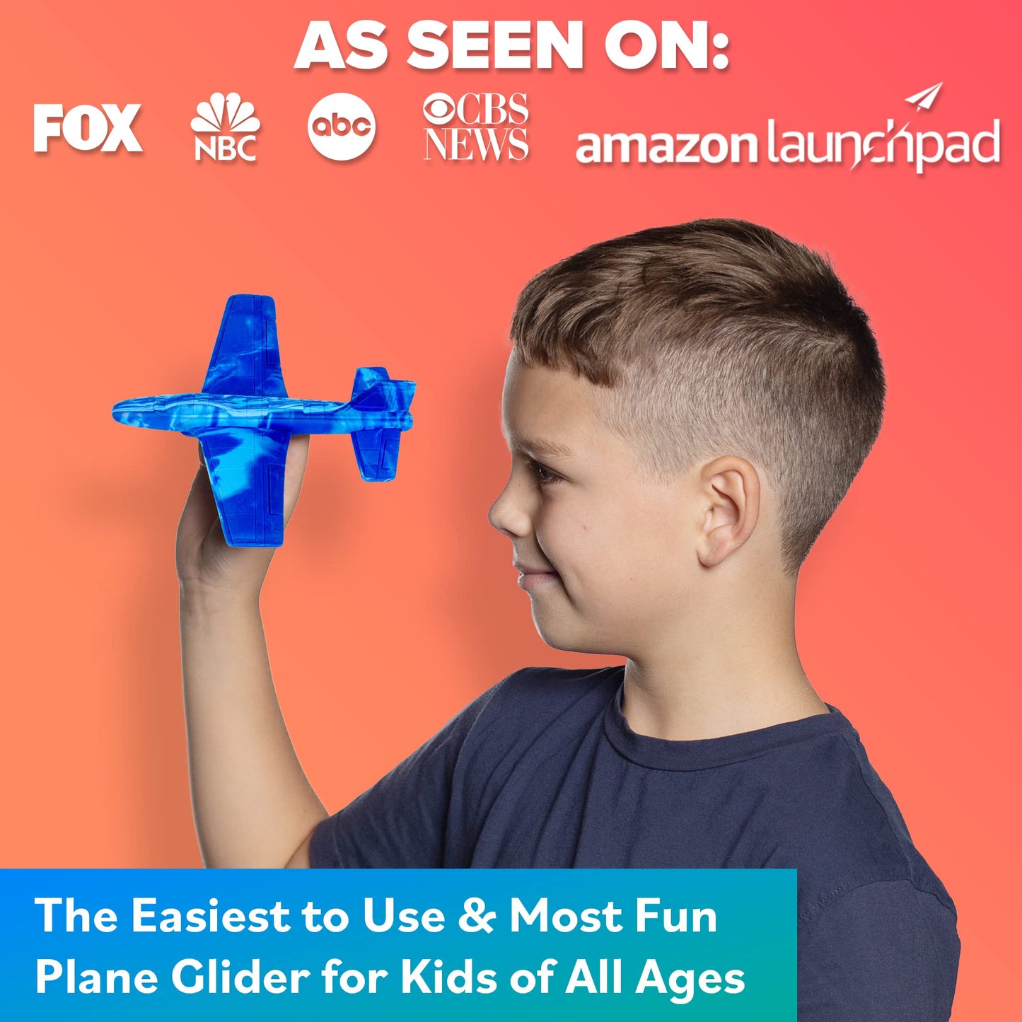 Airplane Toy Foam Airplanes for Kids - Best Summer Gift for Boys & Girls - Easy to Throw Airplanes - 3 4 5 6 7 8 Year Old Boy Birthday Gifts - Great Gifts for Ages 3 4 5 6 7 8 9+ Year Old Boys Toys
