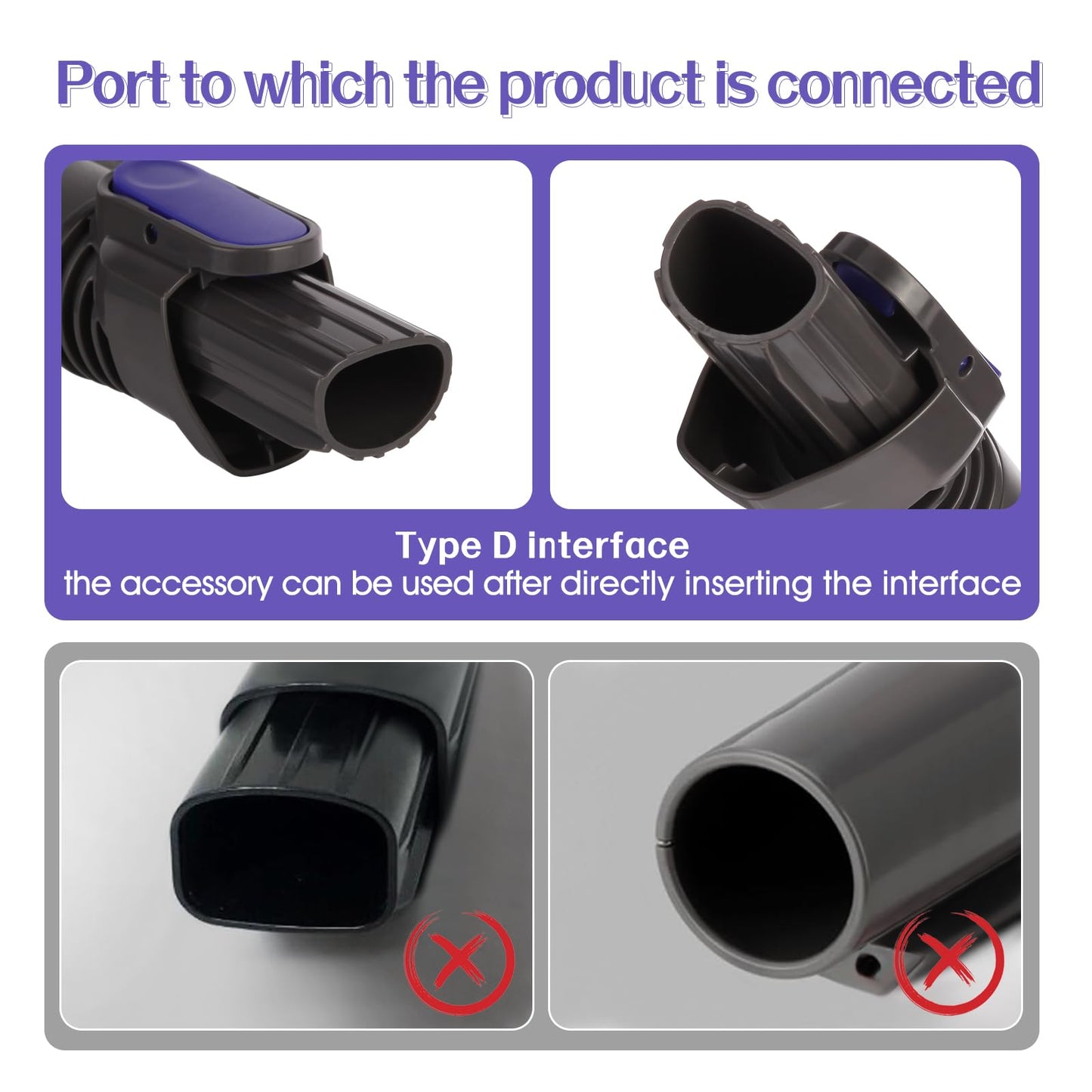 Vacuum Crevice Tool Brush Replacement Parts Compatible with Shark Pet Cordless Stick IX141 IZ462H IZ483H IZ363HT IZ361H IZ163H IZ362H Removable two-in-one Tool Brush Attachments for D-Shaped Vacuum