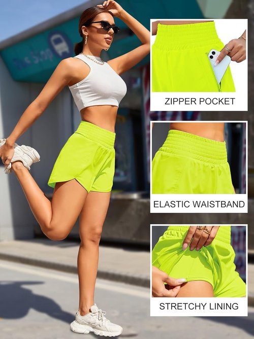 BMJL Women's Athletic Shorts - High Waisted Running Shorts with Pockets | 2.5" Sporty Gym Shorts