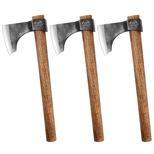 Throwing Axe Set, 3 Pack 16.5" Throwing Tomahawk with 1065 High Carbon Steel & Hickory Wooden Handle, Perfect for Axe Throwiing Game for Backyard, Competition and Recreation