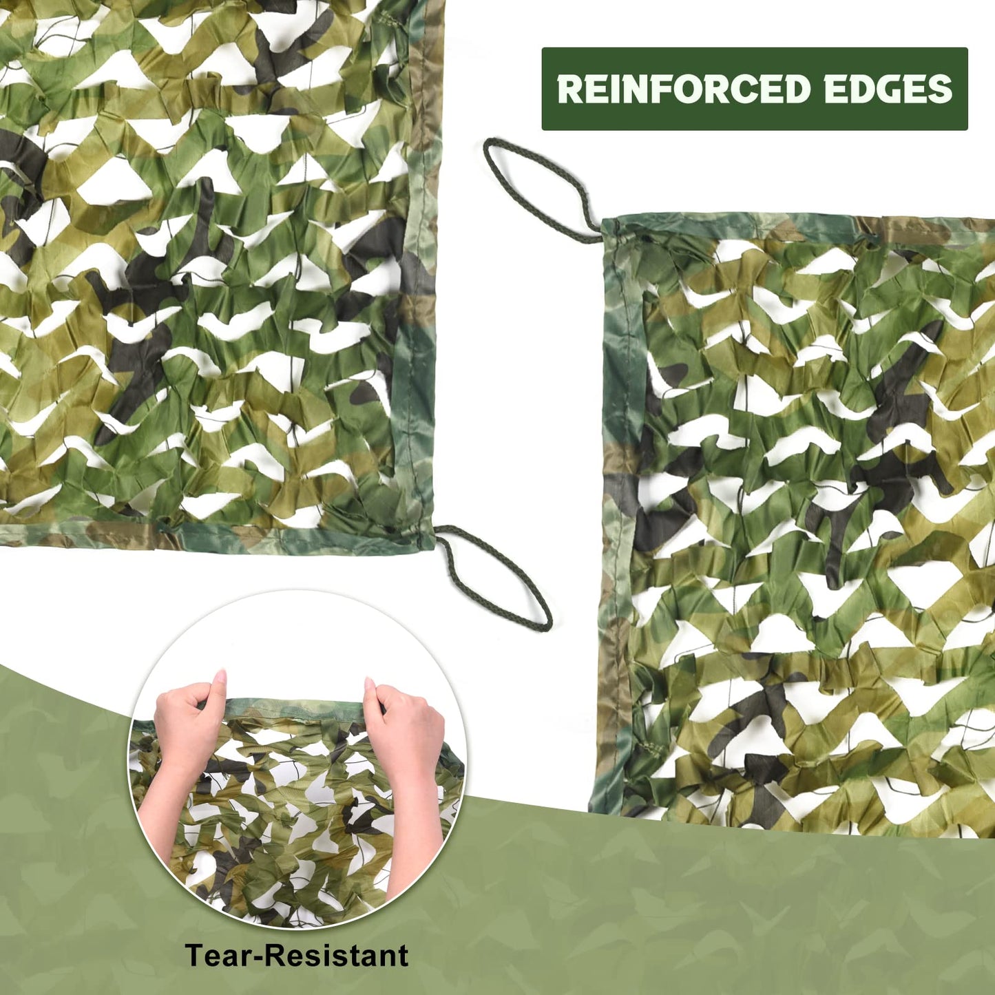 FLYEGO GEN 2 Camo Netting Camouflage Netting Hunting Blind Camo Net Camouflage Nets Military Surplus for Shooting Party Decoration Photograph Car Cover Sunshade（10ft x 20ft, Woodland）