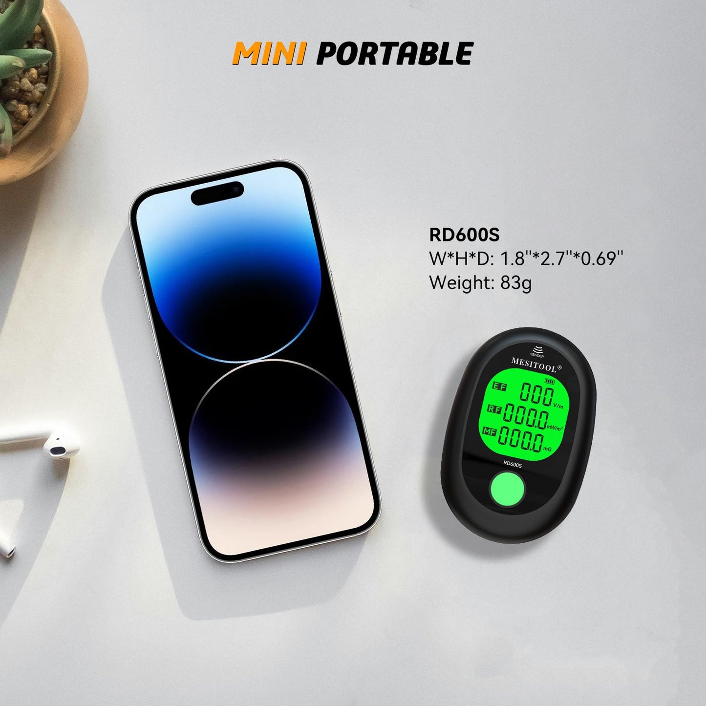 EMF Meter Digital Electromagnetic Field Radiation Detector Hand-held LCD 3 in 1 EMF Detector for EF/MF/RF,5G,WiFi for Home, Office and Outdoors (600S)