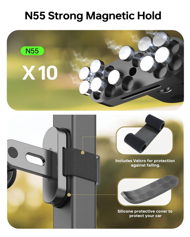 Magnetic Golf Cart Phone Holder for Photography, Golf Accessories for Men, Camera-Friendly T-Shape Design, Strong Magnetic Phone Caddy with Adjustable Ball Head, Golf Cart Phone Holder, Golf Gifts
