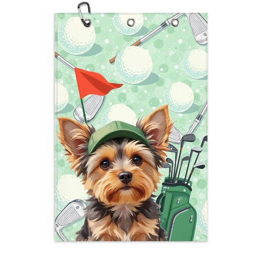 BQXH Yorkshire Terrier Golf Towel 16x24 Inch, Dog Yorkie Gifts Waffle Weave Decorative Golf Towel with Clip, Golfclub Gifts for Men Women Birthday Gift for Husband Dad Golfball Fan Retirement Present