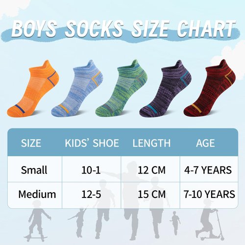 Comfoex 10 Pairs Boys Socks Kids Ankle Sport Cotton Socks For Kids 4-7 7-10 Years Olds