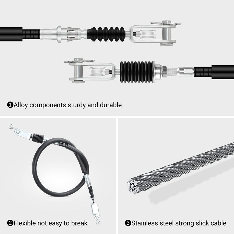 10L0L Golf Cart Brake Cable (37.45" Long with Pin Clevis Clip) Fits Yamaha G29 Electric Drive 2007-up and G29 2007 G&E OEM JW2-F6341-31