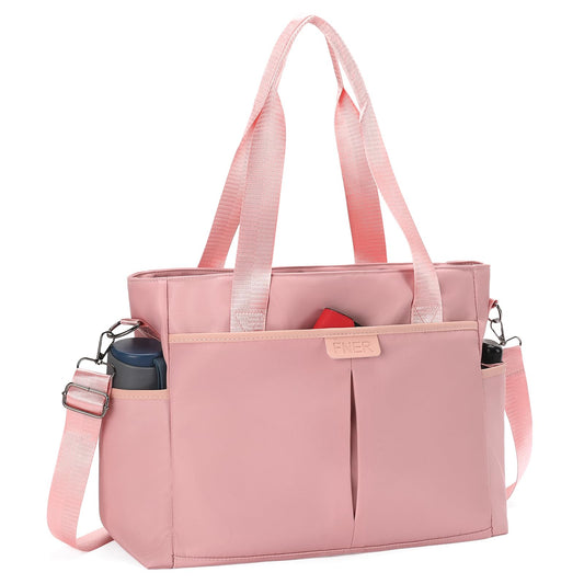 AMXNX Tote Bag for Women with Zipper Travel Large Crossbody Shoulder Bag Handbag Water-resistant Nylon with Multi Pockets