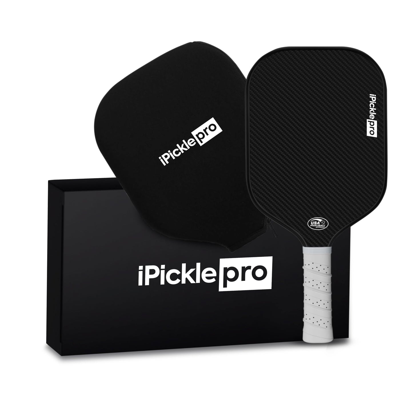 Pickleball Paddle with Cover - 3K Raw Carbon Fiber Pickleball Paddles for Spin & Control, 20mm Polymer Honeycomb Core for Power & Consistency | USAPA Approved | Designed in The USA