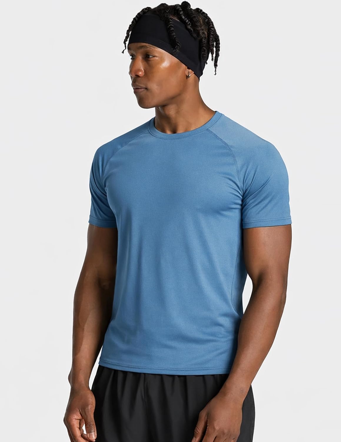 Skiennix Men's Quick Dry Crew Neck T-Shirts - 5 Pack Athletic Workout Tees for Gym & Running
