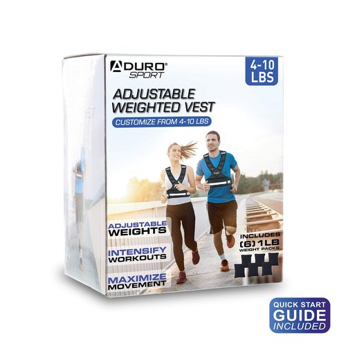 "Aduro Sport Adjustable Weighted Vest Workout Equipment, 4lbs-10lbs Body Weight Vest for Men, Women, Kids"