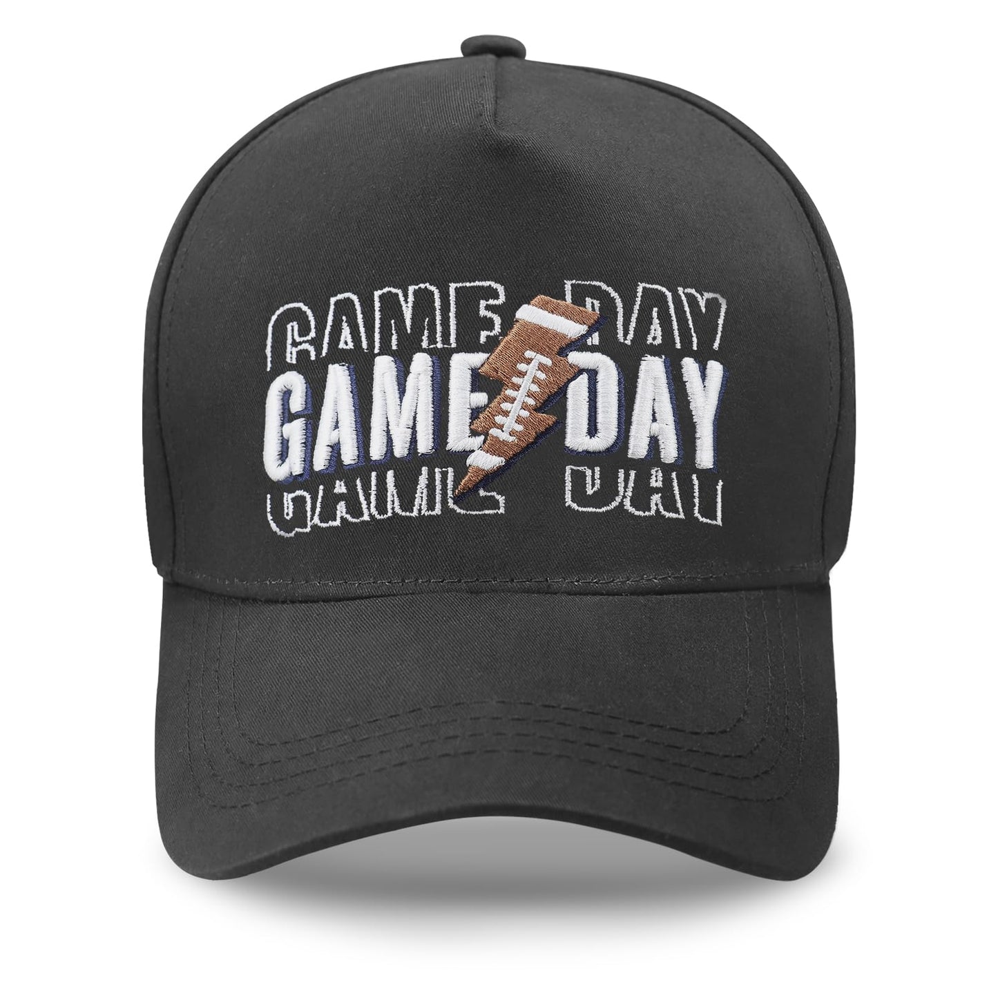 E-Profina Football Hat, Rugby Gifts for Women Embroidery Adjustable Size Game Day Baseball Cap Black