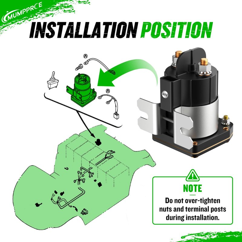 MUMPPRCE Heavy Duty 48V Golf Cart Solenoid for Yamaha Drive G22 G29 Electric 2007-up Models, 4 Terminal Yamaha G29 Golf Cart Solenoid Relay Assy Replace OEM# JU6H19500000 JU6-H1950-00 JU6-H1950-00-00