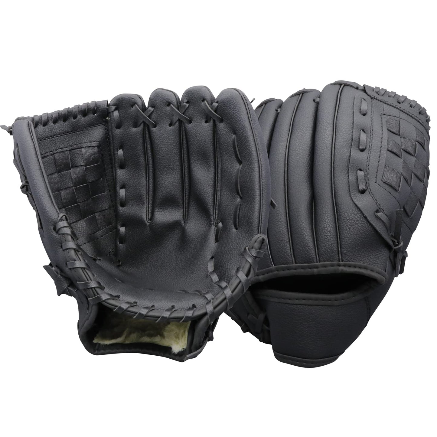 AOUTACC Baseball Gloves Softball Glove,12.5 Player Preferred Wear-Resistant PU Material Softball Fielding Glove,Left Hand Gloves Right Hand Throw for Youth Adult Beginner Infielder-Black Infield