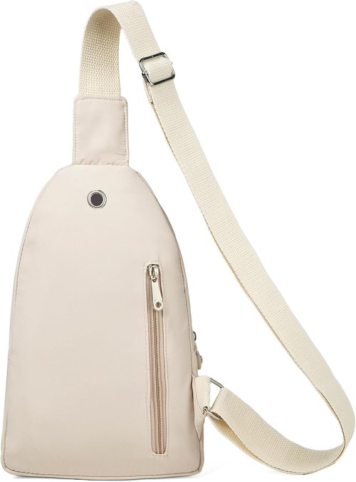Banelu Sling Bag - Small Crossbody Backpack for Men & Women | Ideal for Outdoor Sports & Hiking - Beige