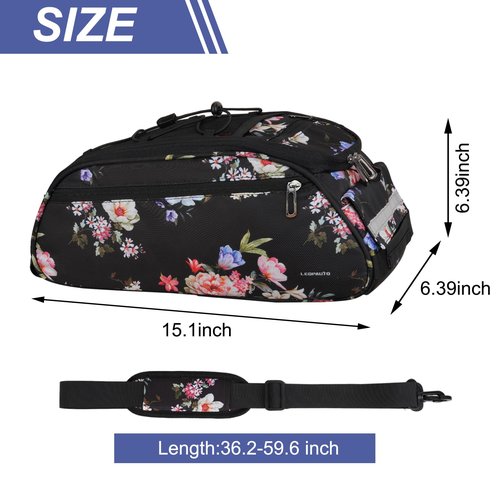 Leopauto Rear Bike Rack Bag, Large Capacity Waterproof Bicycle Trunk Pannier Bike Rear Seat Cargo Bag with Shoulder Strap for Bicycle Rear Rack (Style 1, Black)