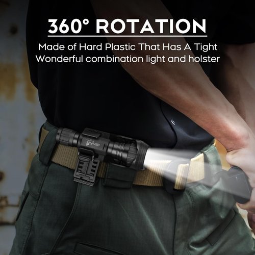 ULTRAFIRE Tactical Flashlight with Holster, 1200 High Lumens Law Enforcement LED Flashlights with Belt Holder, Police Flashlight with Holster for Duty Belt WF-501B PRO
