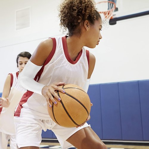AceList Youth & Adult Honeycomb Padded Elbow Sleeve - Compression Arm Guard for Basketball, Volleyball, Football - Lightweight, Breathable Sports Protection Gear - White