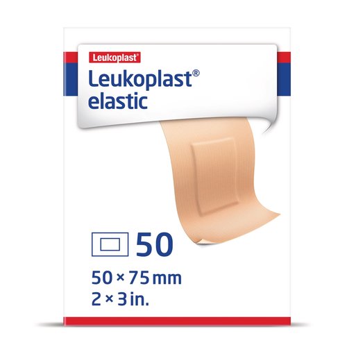 Leukoplast Elastic Fabric Adhesive Latex Free Bandages Patch 2" x 3" (50 in Box)