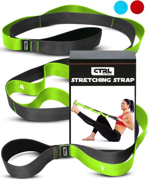 Fascia Stretching Strap by Skiennix - Non-Elastic Yoga & Physical Therapy Band for Enhanced Flexibility | Ideal for Hamstring & Leg Stretching