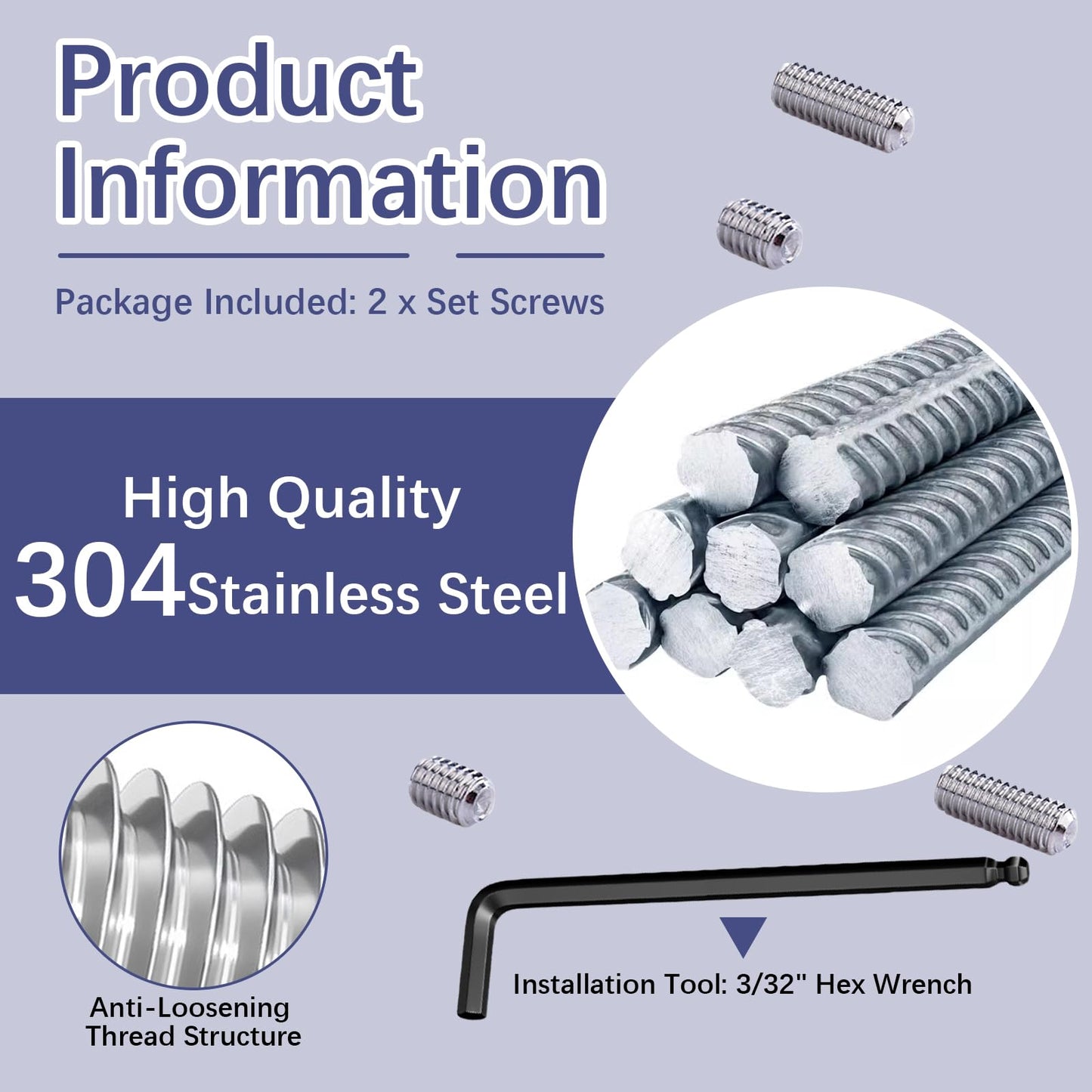 4 PCS Delta Set Screw for Towel Rack, Shower Handle Screws Replacement, Shower Door Parts, Faucet Handle Set Screws, Replacement Screws for Delta 10-32 x 1/2 inch