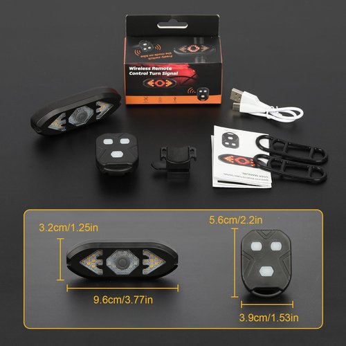JINKEY Smart Bike Tail Light with Turn Signals, Wireless Remote Control Cycling & 65 Lumen Rear Safety Warning Light,USB Rechargeable Waterproof Blinker for Biycle, E-Bike, Scooter