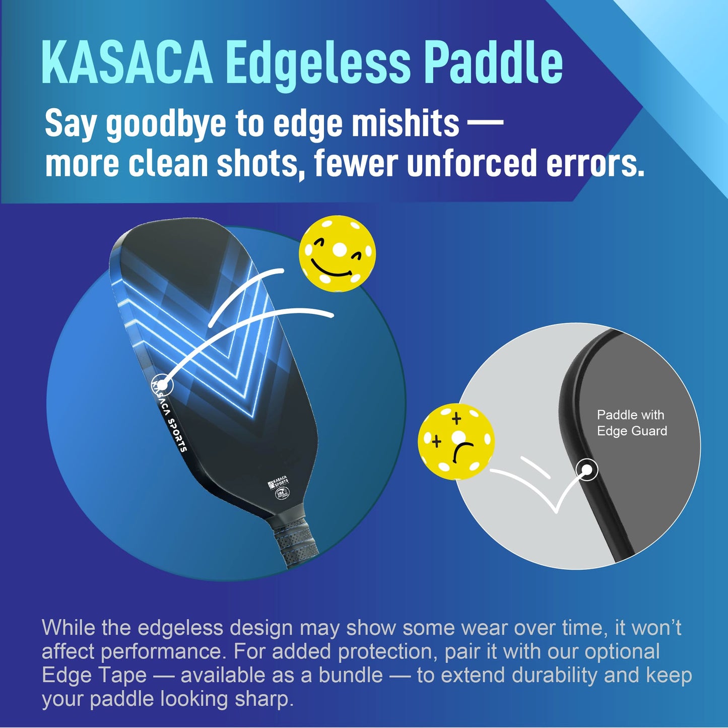 Kasaca Sport Edgeless Pickleball Paddles USAPA T700 Carbon Fiber Pickleball Paddle with Pickle Ball Paddle Cover Pickle Ball Raquette Pickle Ball Racket Pickleball Racket Lightweight Single Paddle