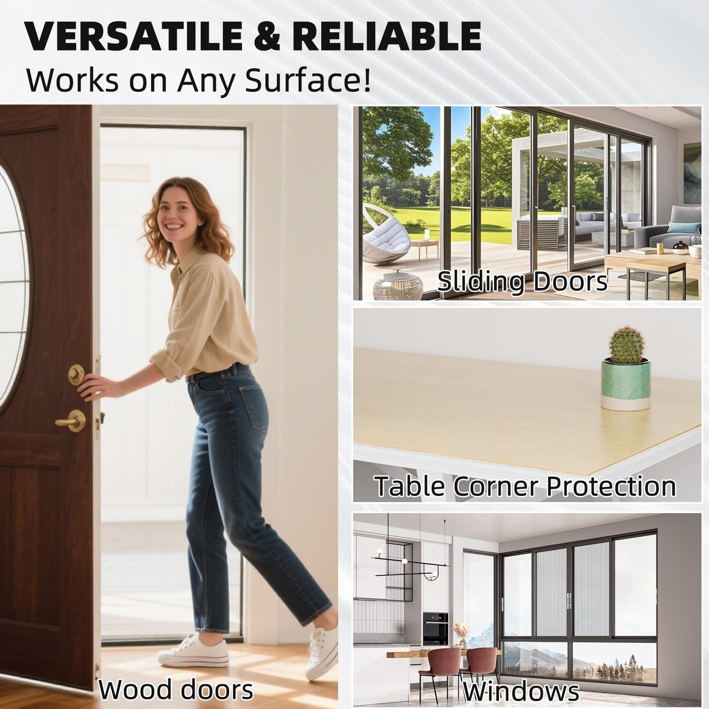 Weather Stripping Seal Strip for Door/Window, 118 inch Wedge-Shape Foam Seal Strip, Soundproofing, Insulation Tape Strip for Door Frame, Noise Cancelling Inserts, Door Gap Filler Light Blocker