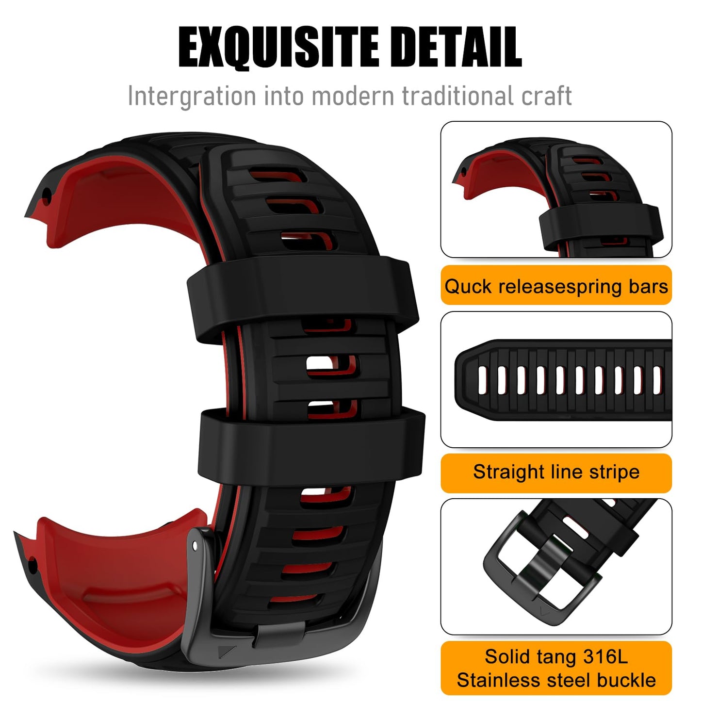 OVERSTEP for Garmin Instinct 2X Band, Soft Silicone Replacement Watch Strap Compatible with Garmin Instinct 2X Solar, Tactical GPS Smartwatch