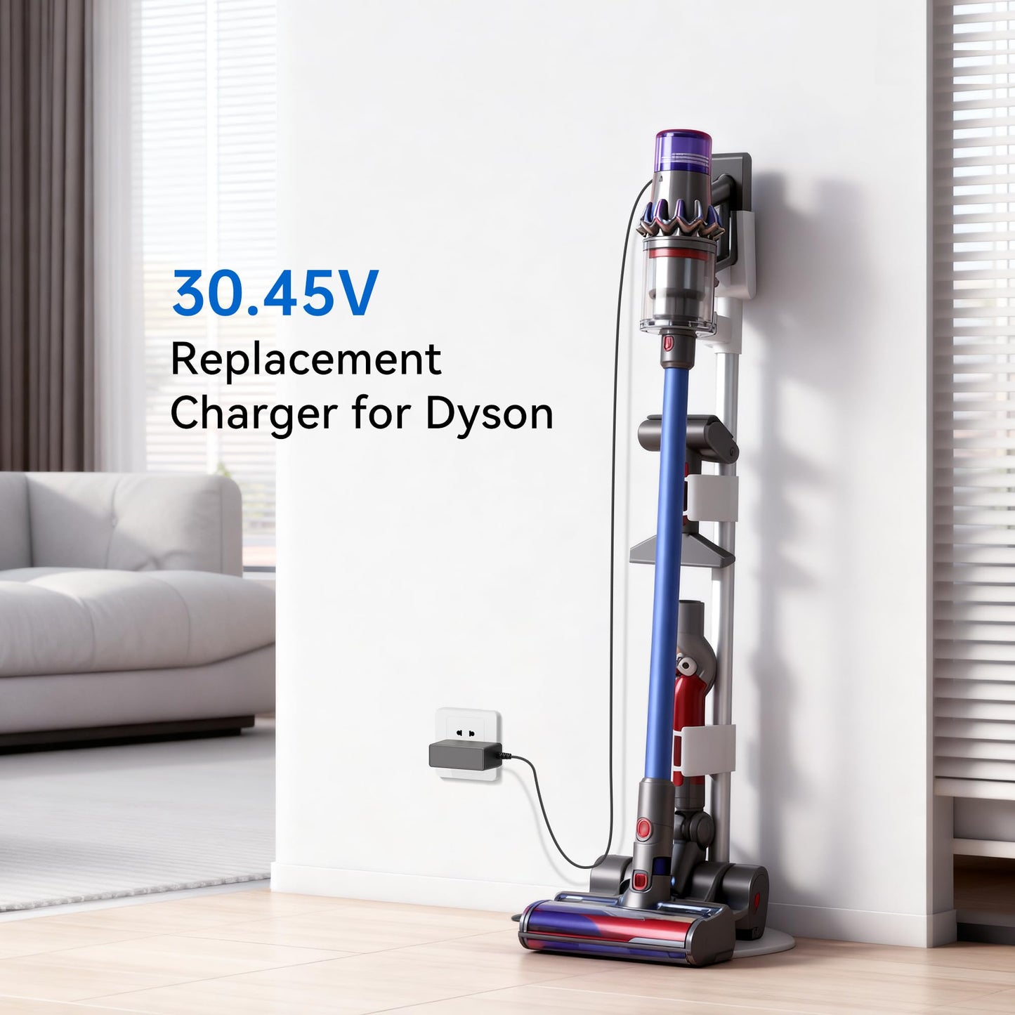 30.45V Vacuum Charger Compatible with Dyson V10 V11 V12 V15 SV12 SV14 SV16 SV20 SV22 Cyclone Absolute Animal Motorhead Cordless Vacuum Power Supply Replacement Charger