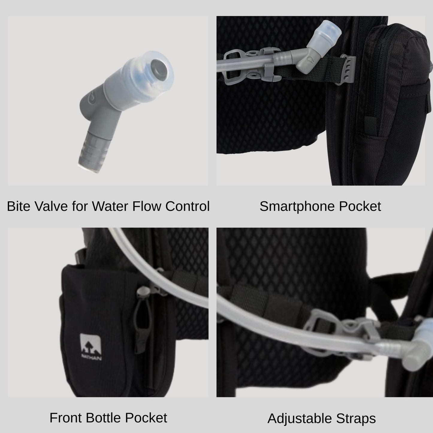 Nathan Hydration Vest with 2 Liter Bladder Included, Running Vest for Men and Women, Running Backpack w/ Smartphone Pocket, One Size Fits Most
