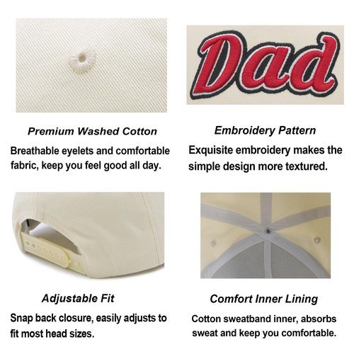 Waldeal Dad Trucker Hat for Men, Father's Day Birthday Gifts from Daughter Son Wife, Adjustable Snapback Daddy Baseball Cap Black