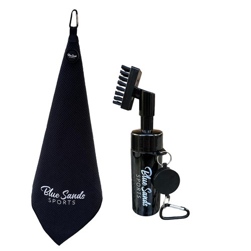 Premium magnetic golf towel with golf club brush | extra strong magnet golf towel with deep waffle technology | Golf club cleaner brush with water tank | ultimate golf club cleaning kit