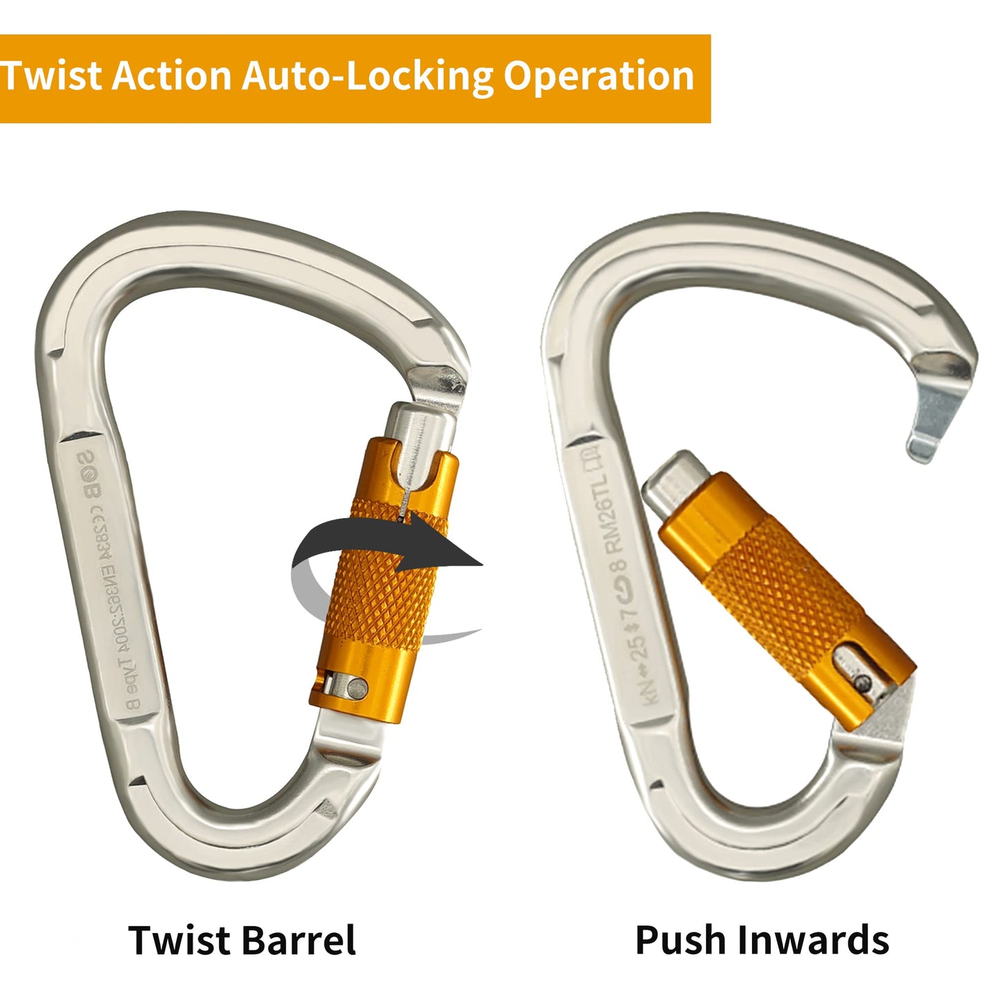 Carabiner Caribeener Clips Heavy Duty Large Alloy Steel D Ring Shape Locking Carabiner for Hammock,Keychain,Outdoor,Camping,Hiking,Dog Leash Harness