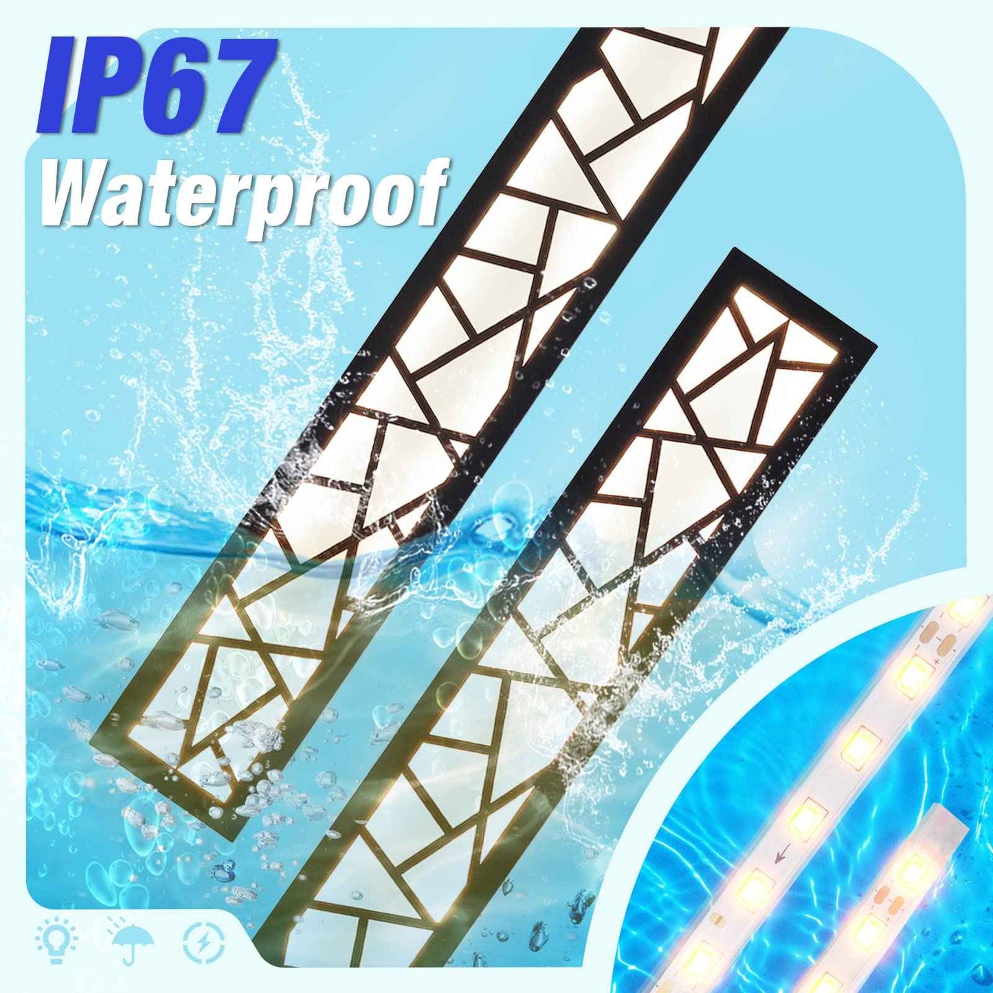 TRUWELLA Outdoor Wall Lights 39.4inch Modern Outdoor Wall Sconce LED Long Wall Sconces Black Front Porch Light Waterproof Led Wall Light IP67 3000K Exterior Lighting fixtures