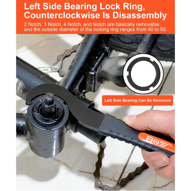 SONZUIA Lock Spanner, Bike Bottom Bracket Removal Tool, Bike Bottom Bracket Wrench for Removal Vintage Bicycle Bottom Brackets Cups Lock Ring
