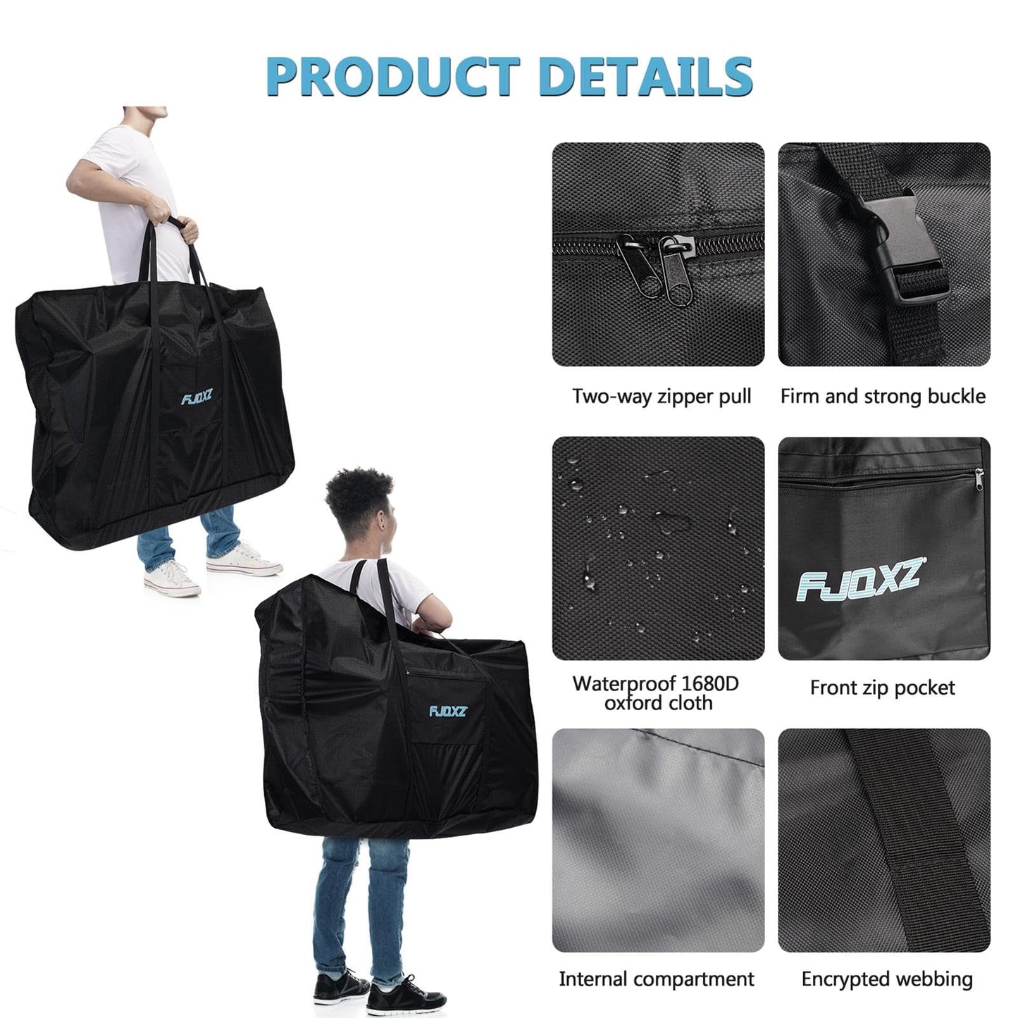 tamthy Bicycle Travel Bag Folding Bike Bag 26 inch 1680D Waterproof Bike Packing Bags Bicycle Travel Case Carrier Bag for Train Air Travel