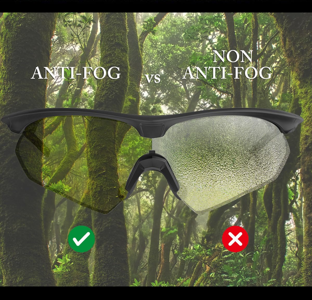 HTS HUNTERSKY S53 Anti Fog Tactical Shooting Range Tinted Safety Glasses Ballistic Eye Protection Hunting Airsoft Riding Pickleball Outdoor goggles