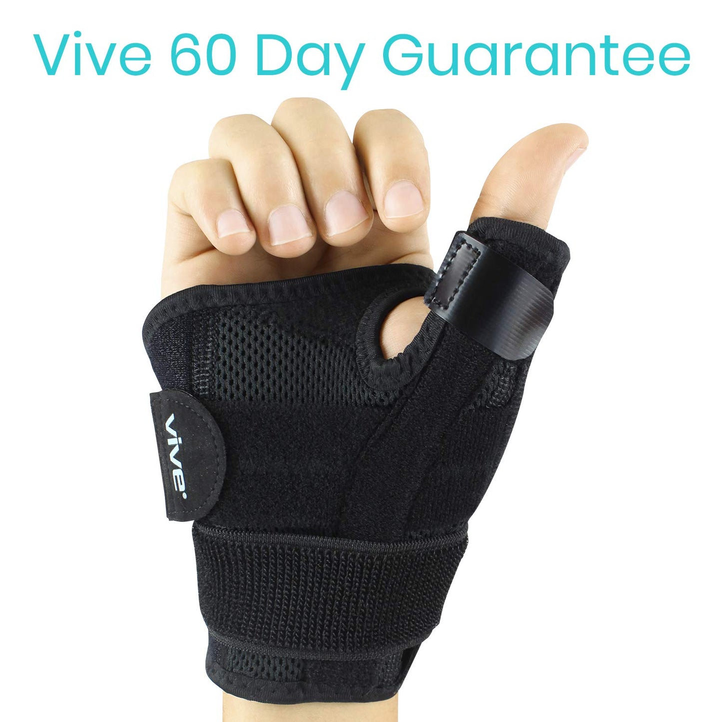 Vive Thumb & Wrist Brace for Right or Left Hand - Spica Splint Brace for Carpal Tunnel, Tendonitis, & Arthritis in Hands or Fingers - Compression Support for Women Men - Stabilizer Relief for Bowling