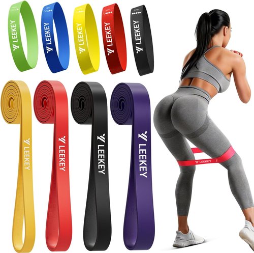 LEEKEY Resistance Bands - Versatile 5-85LB Exercise Bands for Home, Gym, and Travel | Includes Carry Bag