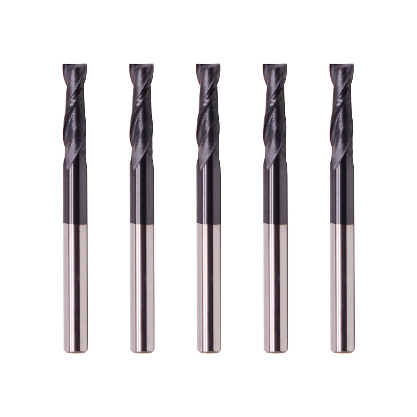 Carbide Square End Mill - 2 Flute - 1/8" 2T (5 Piece, 1/8") - for Milling Alloy Steels, Hardened Steel, Metal & More – Mill Bits Sets for DIYers & Professionals by LU&MN