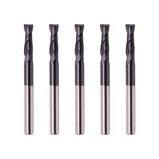Carbide Square End Mill - 2 Flute - 1/8" 2T (5 Piece, 1/8") - for Milling Alloy Steels, Hardened Steel, Metal & More – Mill Bits Sets for DIYers & Professionals by LU&MN