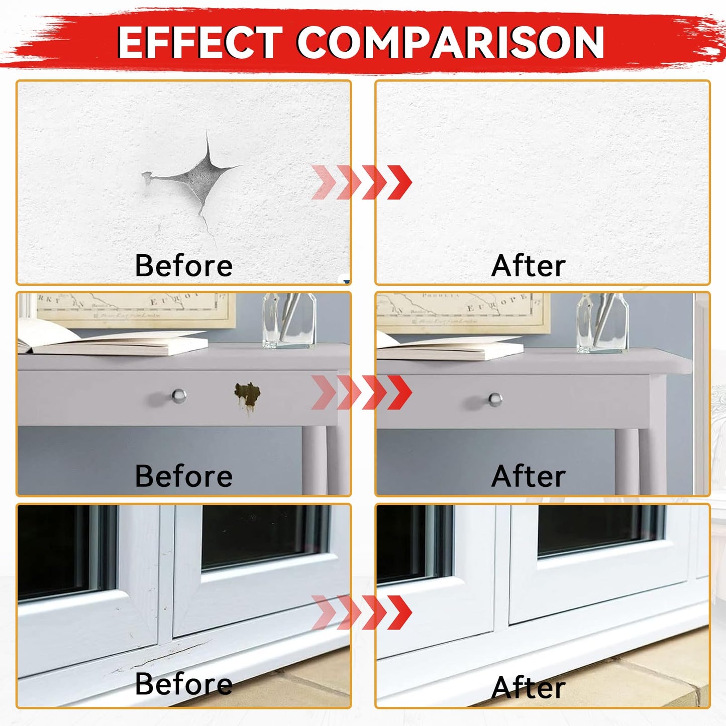 Fillable Touch Up Paint Pen Brush, 4 Pack User-Friendly Refillable Paint Pens, Multiple Applications Touch-Up Paint Brushes for Walls, Wood, Floor, Cabinets, Doors and Windows(8 Pcs Kit) (4 Pack)