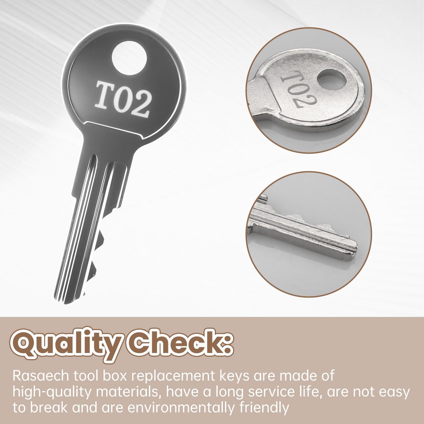 Replacement Keys for Husky Tool Box, T02 Key Replacement Husky Toolbox Key (T02 for Husky) 2-Pca