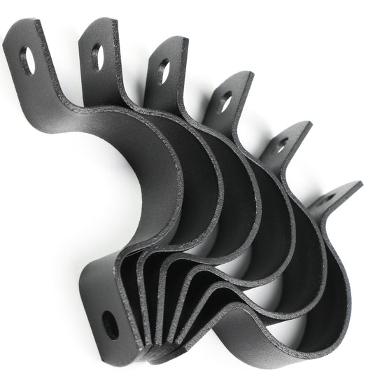 AGUTEA Black Durable U-Clamps Metal Pipe Clamps Double Hole Double Hole Pipe Strap DIY U-Bracket (Pack of 6) (1/2 INCH)